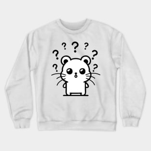 Curiosity Captured: Puzzled Hamster Pose Crewneck Sweatshirt